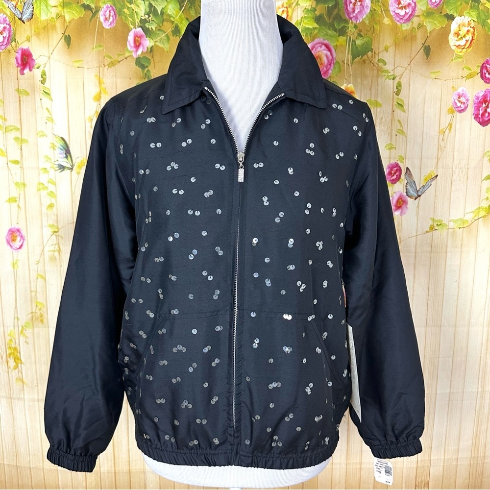VINTAGE MURELI Dead Stock Black Silk Jacket Size PS